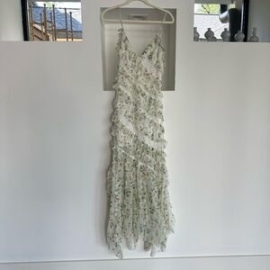 Alice + Olivia Sondra Lace Ruffled Maxi Dress in Georgia Floral